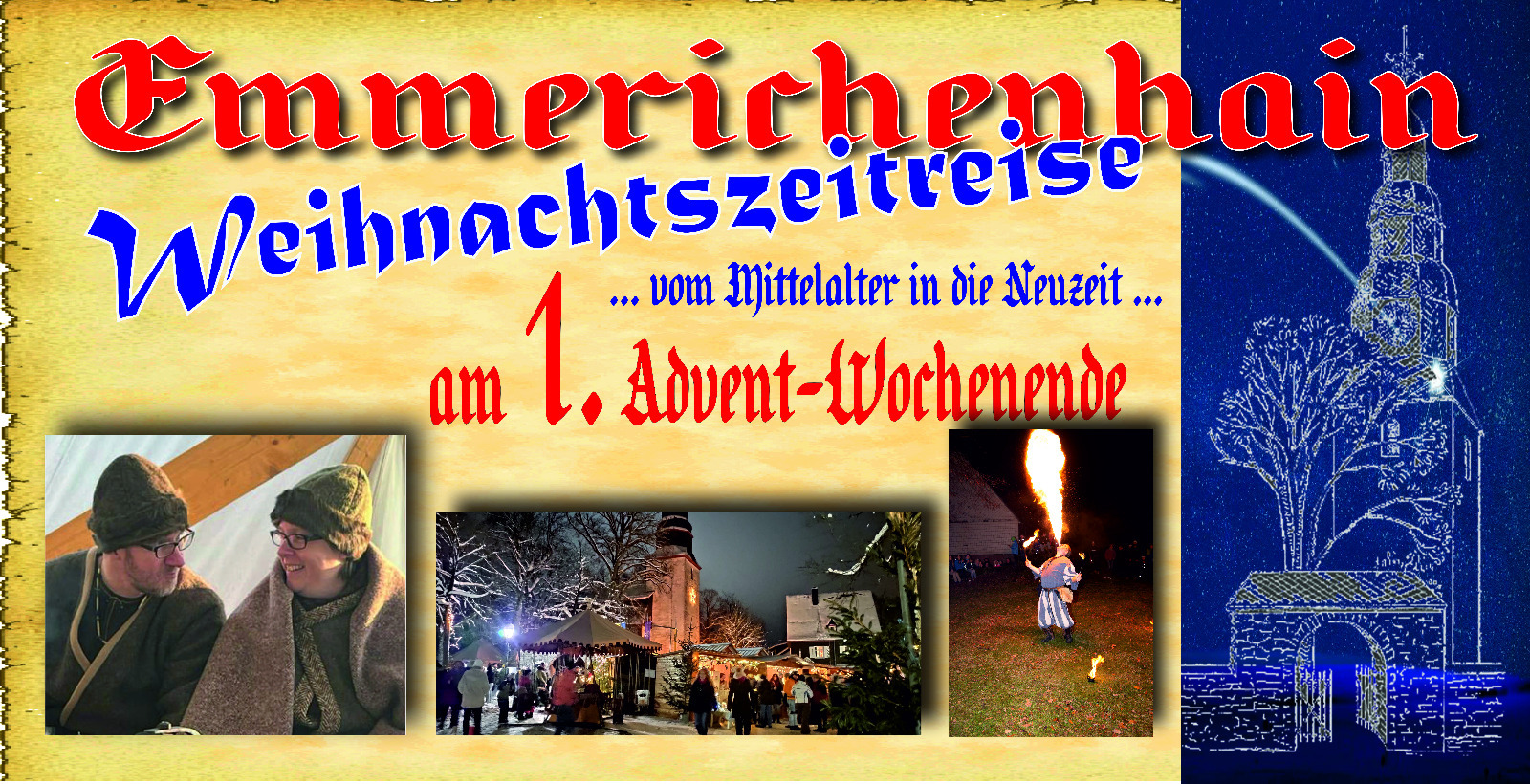 Veranstaltungshinweis für den Emmerichenhainer Weihnachtsmarkt am 1.Adventswochenende